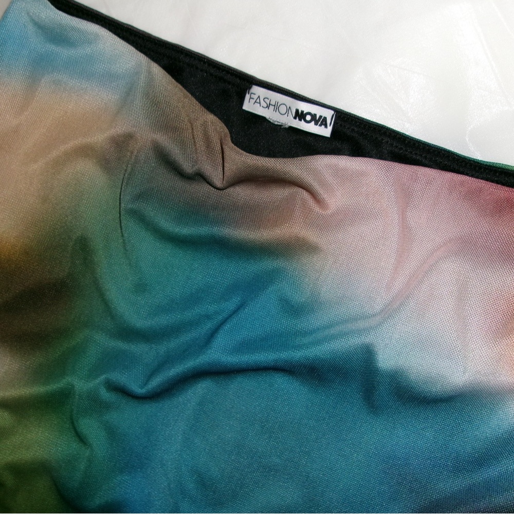 Fashion Nova Mesh Maxi Multicolot Skirt